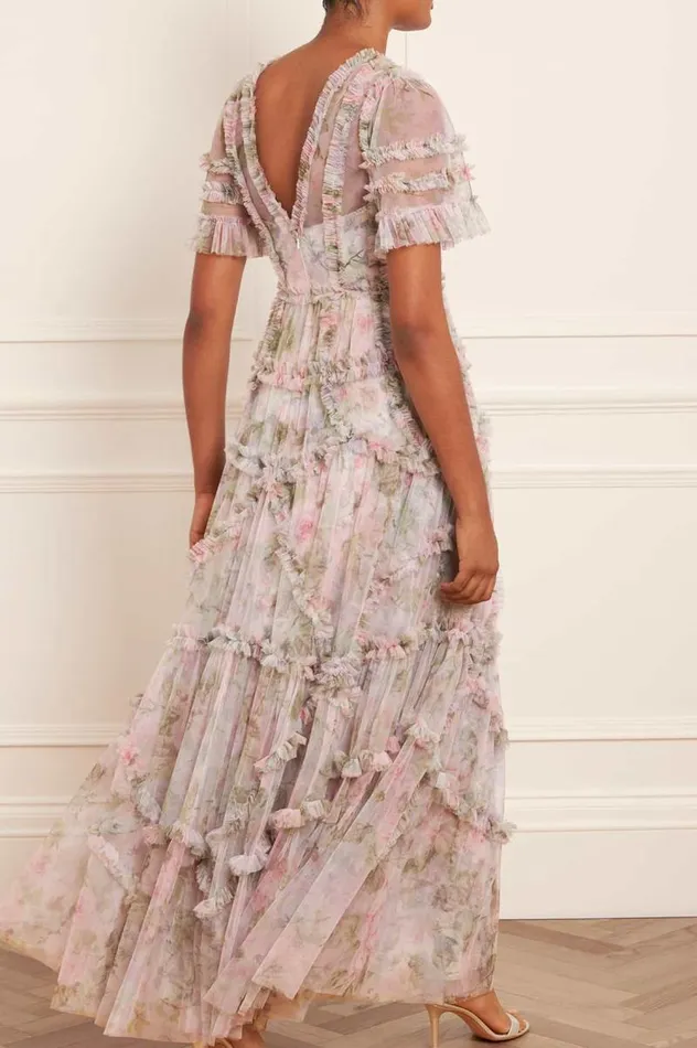 Needle and Thread Dresses Rose Powder Ruffle Gown Multi 8211 Women