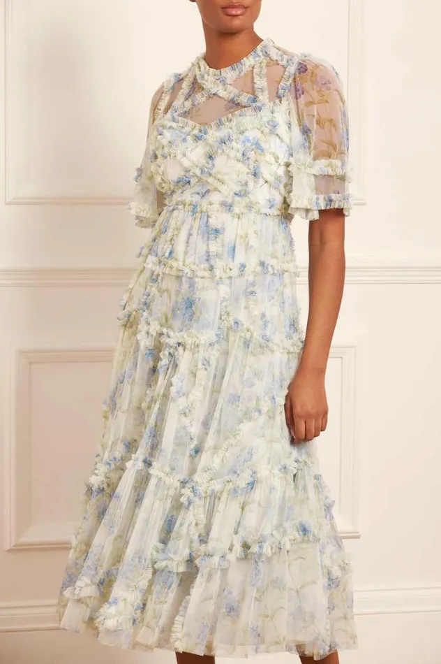 Needle and Thread Dresses Summer Posy Short Sleeve Ballerina Dress Multi 8211 Women