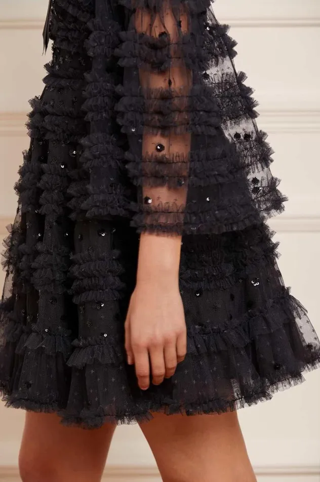 Needle and Thread Dresses Vivian Off Shoulder Micro Mini Dress Black 8211 Women