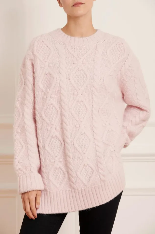 Needle and Thread Exclusives Sylvie Cable Longline Jumper Pink 8211 Women