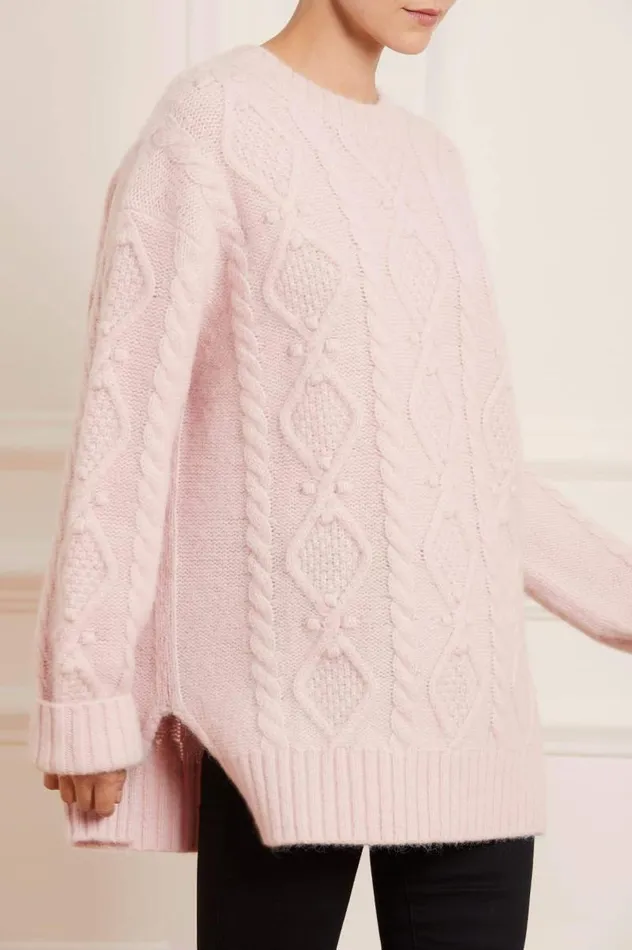 Needle and Thread Exclusives Sylvie Cable Longline Jumper Pink 8211 Women
