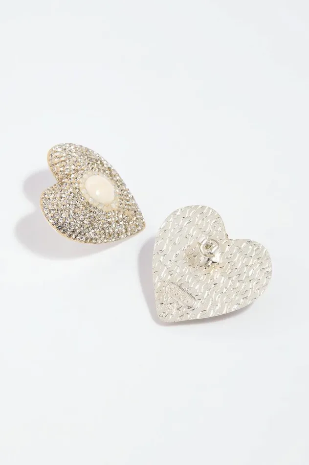 Needle and Thread Wedding Wardrobe Loveheart Crystal Stud Earrings Silver 8211 Women