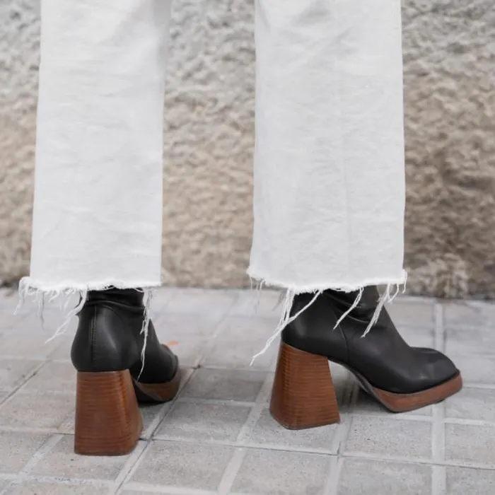 ngel Alarcn Boots Woman MANAGUA 8211 Elastic Socktype Boots With High Geometric Heels
