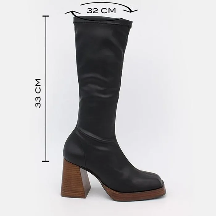 ngel Alarcn Boots Woman MANAGUA 8211 Elastic Socktype Boots With High Geometric Heels