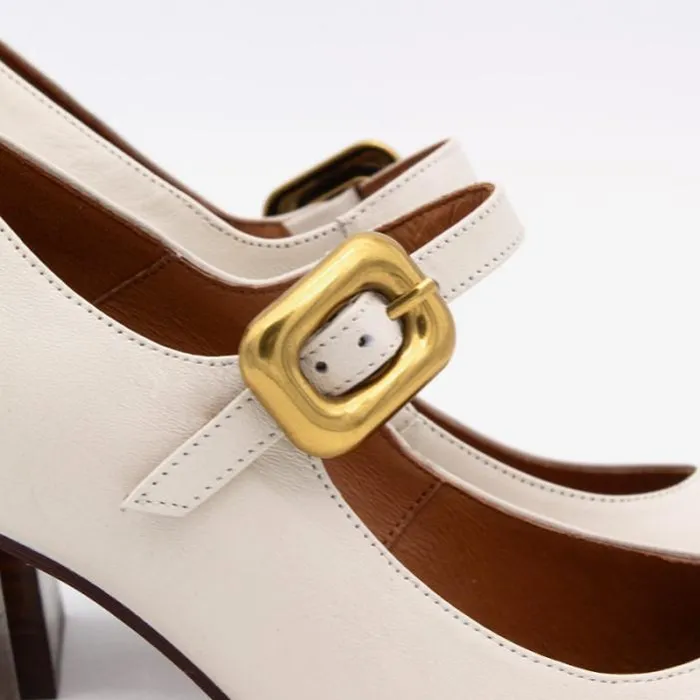 ngel Alarcn Mary Jane Woman TRILEA 8211 Mary Jane Shoes With Pointed Toe Wide Heel
