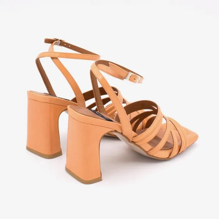 ngel Alarcn Sandals Woman PANNE 8211 Shiny Leather Ankle Strap Heeled Sandals