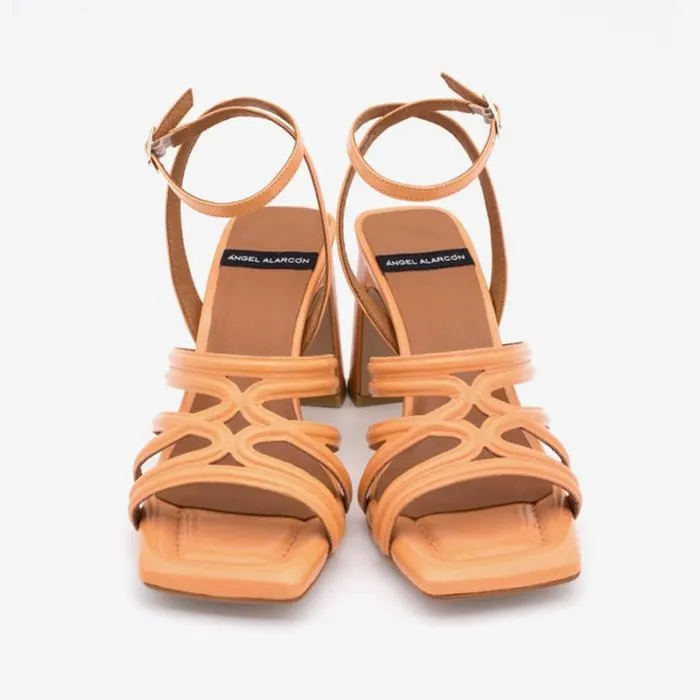 ngel Alarcn Sandals Woman PANNE 8211 Shiny Leather Ankle Strap Heeled Sandals