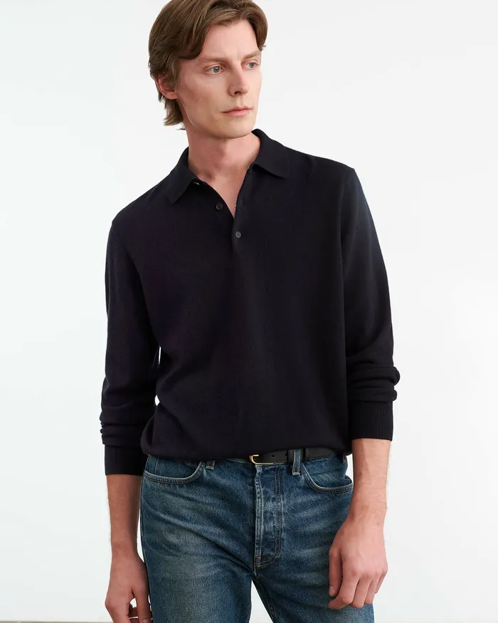 Nili Lotan Sweaters Men JOVAN CASHMERE POLO Black