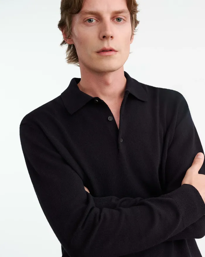 Nili Lotan Sweaters Men JOVAN CASHMERE POLO Black
