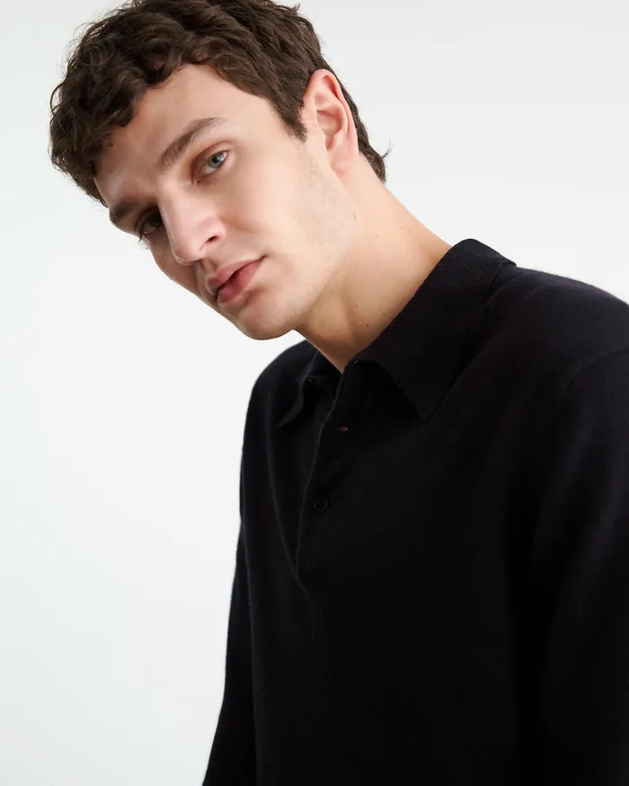 Nili Lotan Sweaters Men JOVAN CASHMERE POLO Black