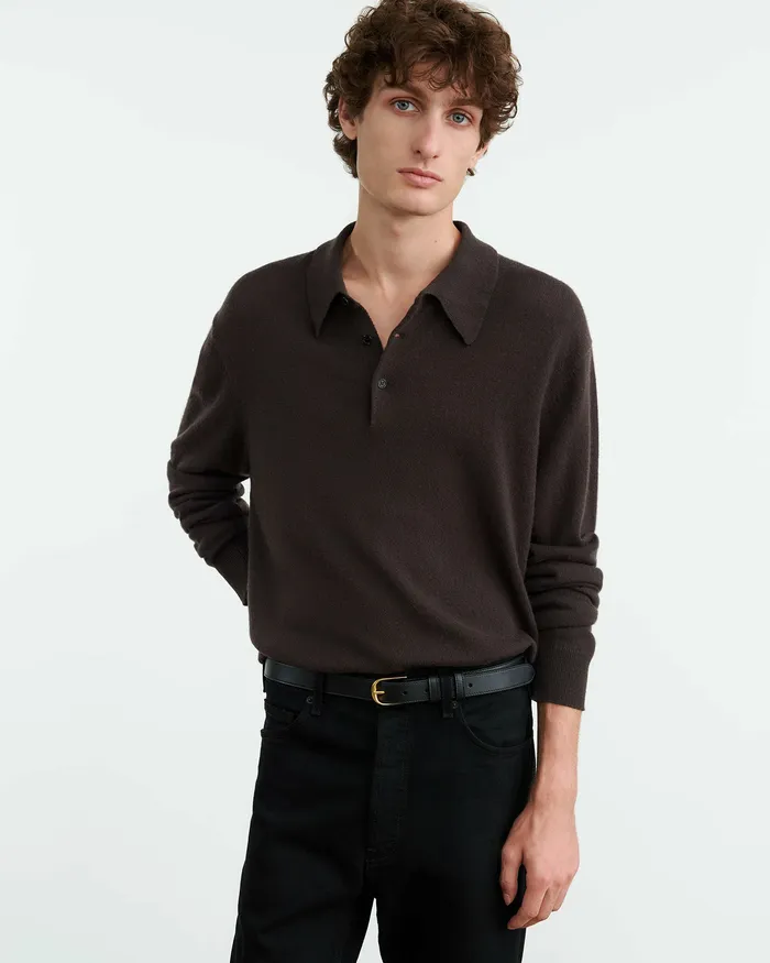 Nili Lotan Sweaters Men JOVAN CASHMERE POLO Black