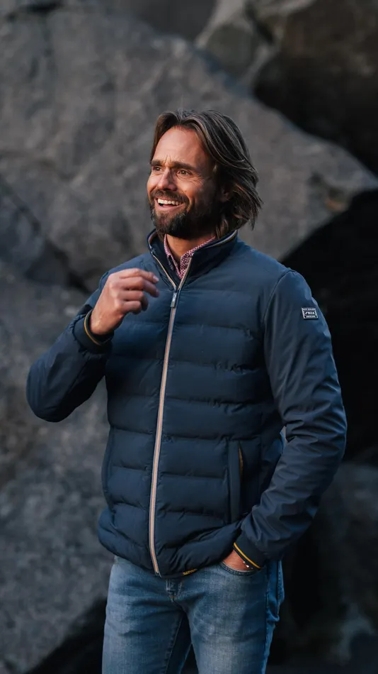 NZA New Zealand Auckland Jackets Blue Polyester Bomber Jacket 8211 Tin Blue 8211 Men NZA New Zealand Auckland Jackets Blue Polyester Bomber Jacket 8211 Tin Blue 8211 Men