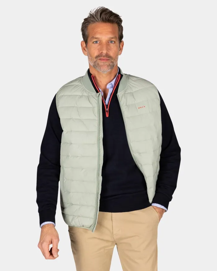 NZA New Zealand Auckland Jackets Quilted Light Green Bodywarmer 8211 Dusty Army 8211 Men NZA New Zealand Auckland Jackets Quilted Light Green Bodywarmer 8211 Dusty Army 8211 Men