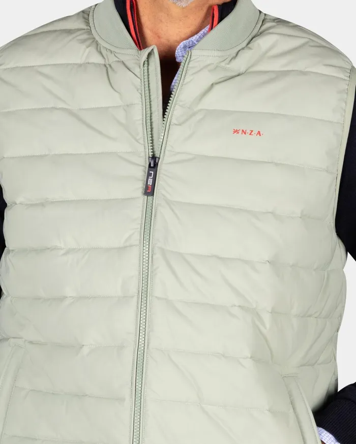 NZA New Zealand Auckland Jackets Quilted Light Green Bodywarmer 8211 Dusty Army 8211 Men