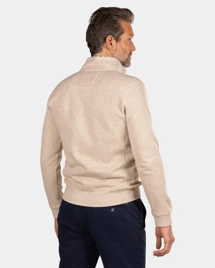 NZA New Zealand Auckland Knitwear Beige Half Zip Sweat 8211 Oat Sand 8211 Men