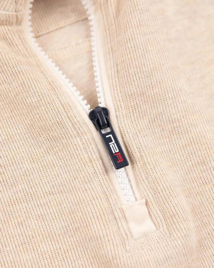 NZA New Zealand Auckland Knitwear Beige Half Zip Sweat 8211 Oat Sand 8211 Men