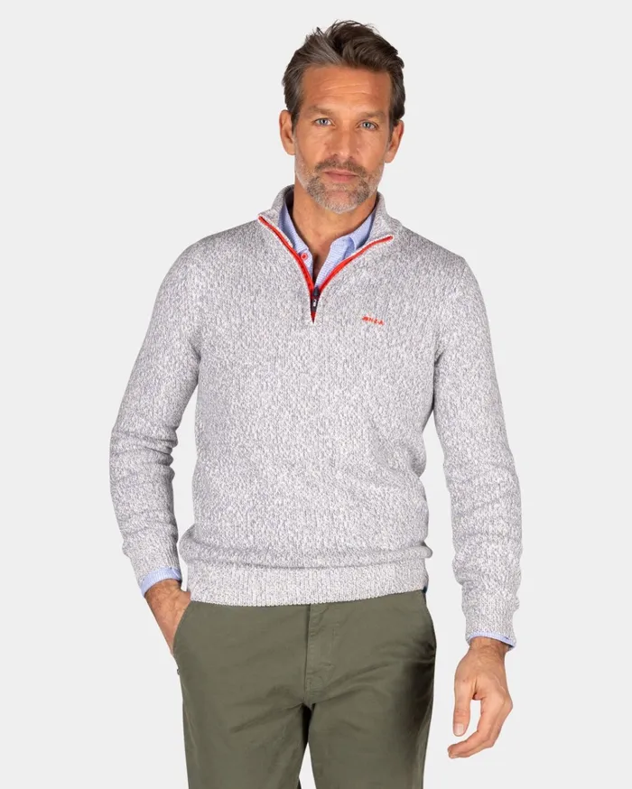 NZA New Zealand Auckland Knitwear Light Gray HalfZip Pullover 8211 Royal Petrol 8211 Men NZA New Zealand Auckland Knitwear Light Gray HalfZip Pullover 8211 Royal Petrol 8211 Men