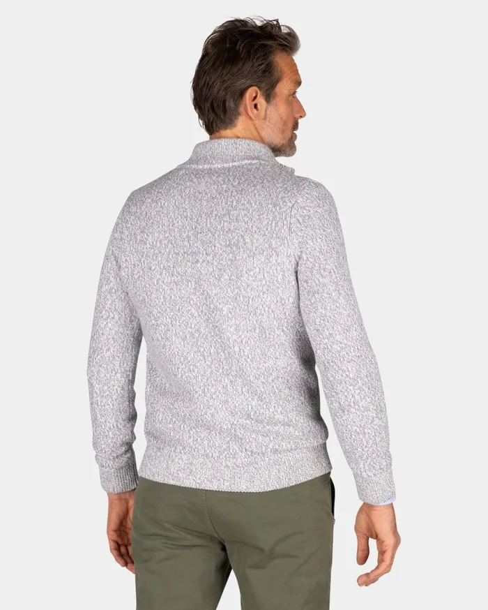 NZA New Zealand Auckland Knitwear Light Gray HalfZip Pullover 8211 Royal Petrol 8211 Men