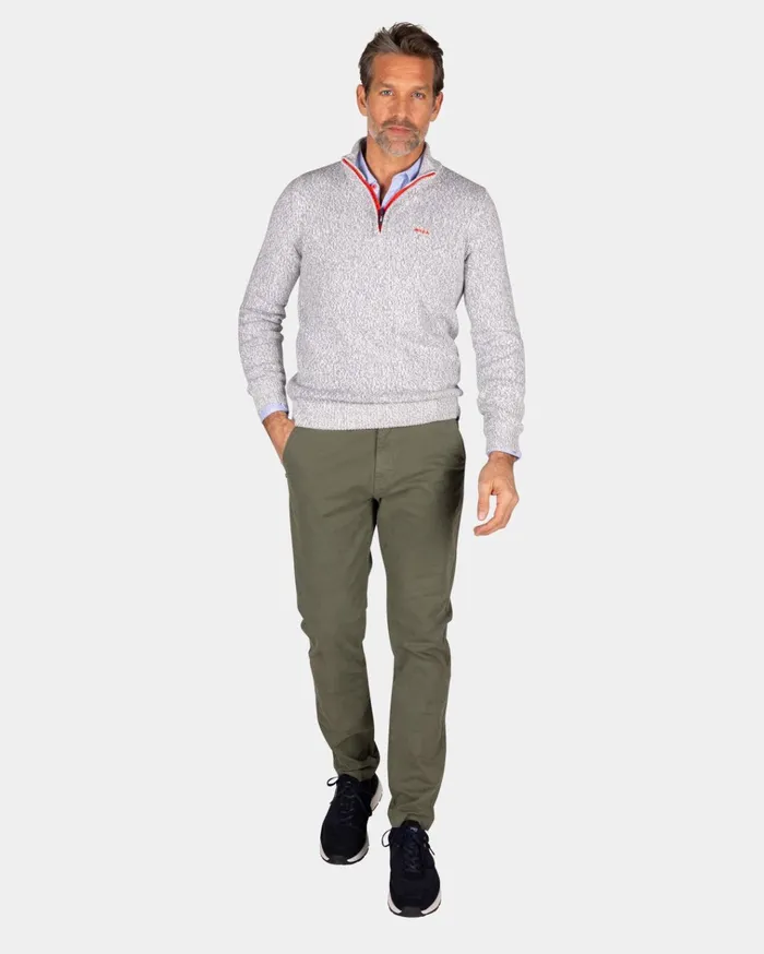 NZA New Zealand Auckland Knitwear Light Gray HalfZip Pullover 8211 Royal Petrol 8211 Men