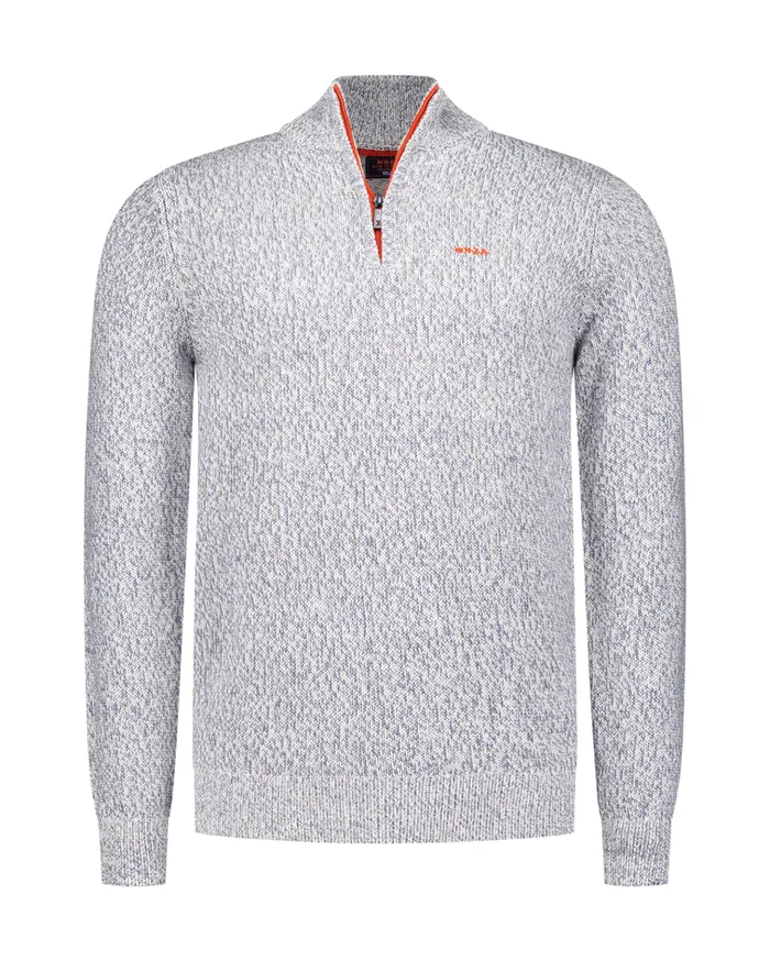 NZA New Zealand Auckland Knitwear Light Gray HalfZip Pullover 8211 Royal Petrol 8211 Men