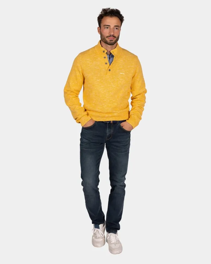 NZA New Zealand Auckland Knitwear Mottled Ochre Yellow Sweater 8211 Warm Ocre 8211 Men