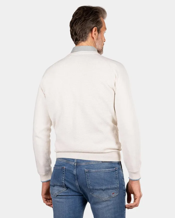 NZA New Zealand Auckland Knitwear White Crew Neck Pullover 8211 Oat Sand 8211 Men
