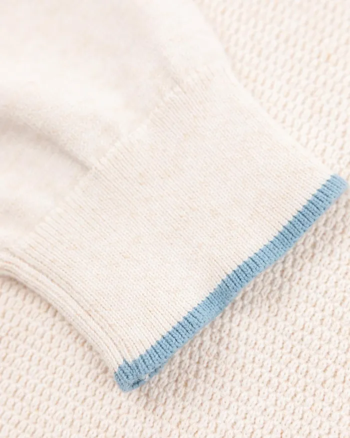 NZA New Zealand Auckland Knitwear White Crew Neck Pullover 8211 Oat Sand 8211 Men