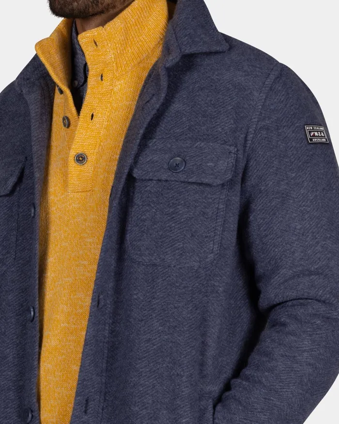 NZA New Zealand Auckland Shirts Blue Tweed Overshirt 8211 Tin Blue 8211 Men