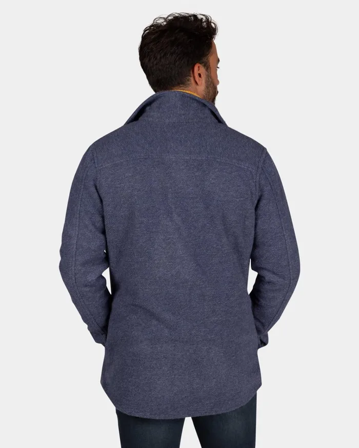 NZA New Zealand Auckland Shirts Blue Tweed Overshirt 8211 Tin Blue 8211 Men