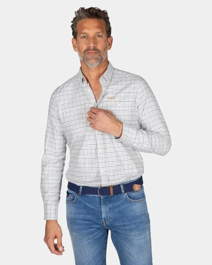 NZA New Zealand Auckland Shirts Checked Ecru Shirt 8211 Ecru 8211 Men