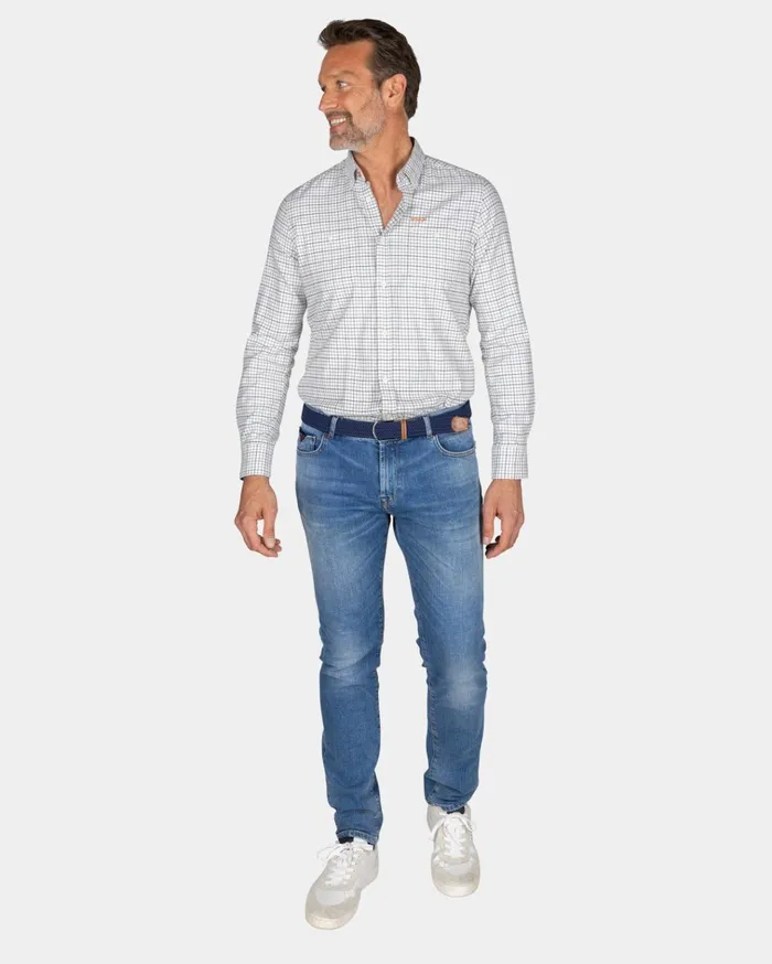 NZA New Zealand Auckland Shirts Checked Ecru Shirt 8211 Ecru 8211 Men