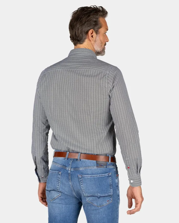 NZA New Zealand Auckland Shirts Dark Green Cotton Shirt With Elastane 8211 Gravel Green 8211 Men