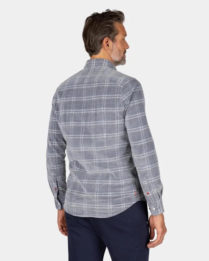 NZA New Zealand Auckland Shirts Light Gray Checkered Corduroy Shirt 8211 Winter Navy 8211 Men NZA New Zealand Auckland Shirts Light Gray Checkered Corduroy Shirt 8211 Winter Navy 8211 Men