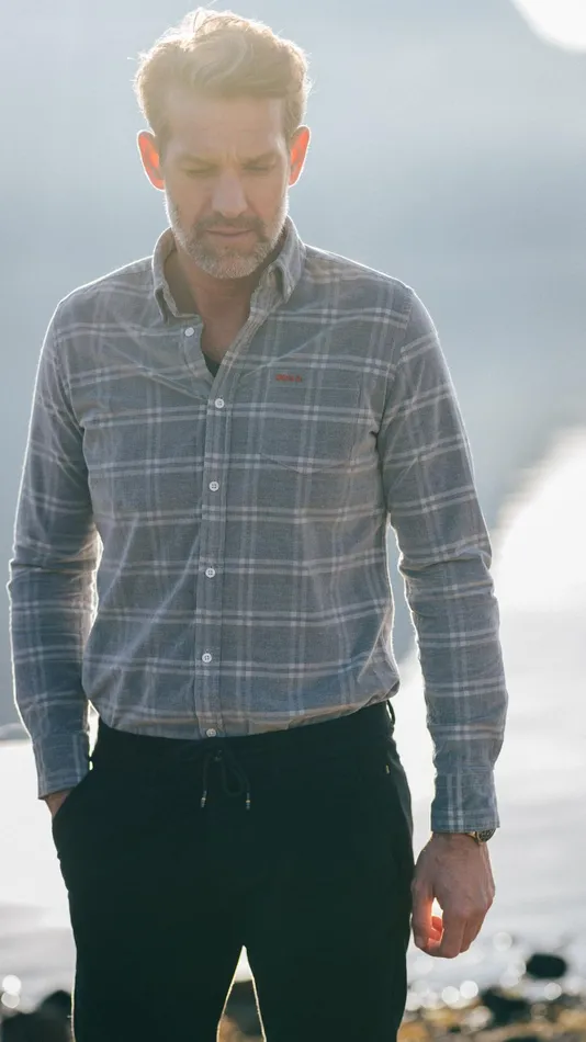 NZA New Zealand Auckland Shirts Light Gray Checkered Corduroy Shirt 8211 Winter Navy 8211 Men NZA New Zealand Auckland Shirts Light Gray Checkered Corduroy Shirt 8211 Winter Navy 8211 Men