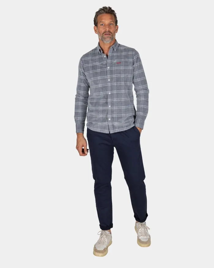 NZA New Zealand Auckland Shirts Light Gray Checkered Corduroy Shirt 8211 Winter Navy 8211 Men NZA New Zealand Auckland Shirts Light Gray Checkered Corduroy Shirt 8211 Winter Navy 8211 Men