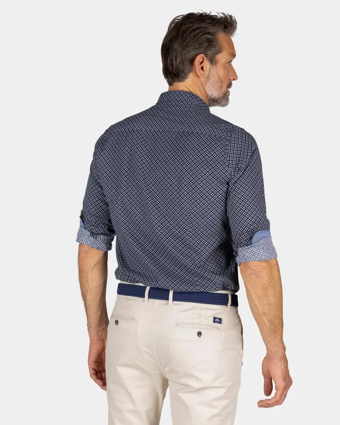 NZA New Zealand Auckland Shirts Navy Flannel Shirt With Print 8211 Winter Navy 8211 Men NZA New Zealand Auckland Shirts Navy Flannel Shirt With Print 8211 Winter Navy 8211 Men