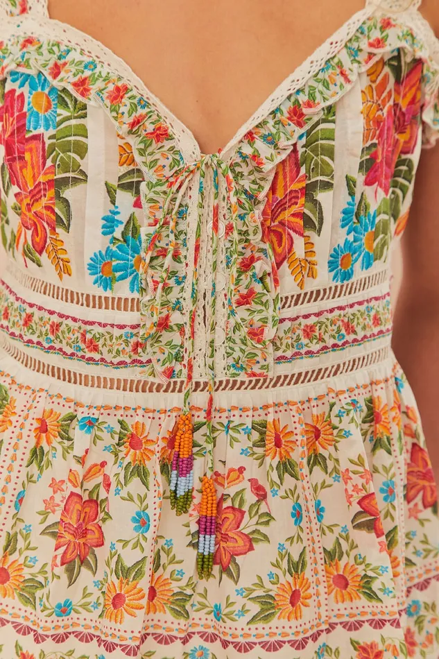 OffWhite Bloom Garden Sleeveless Blouse Women Farm Rio Blouses