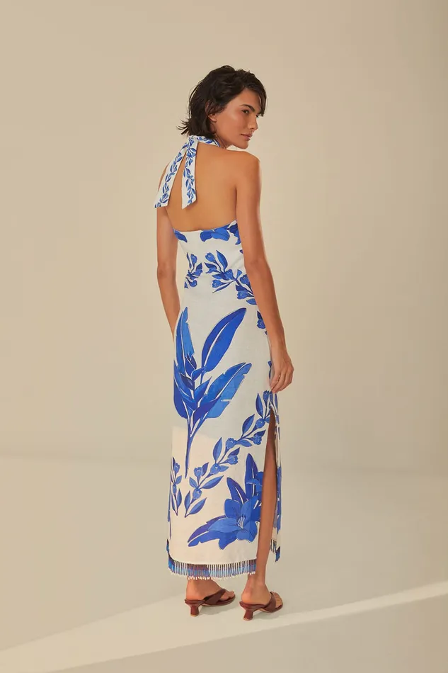 OffWhite Blue Yard Sleeveless Maxi Dress Women Farm Rio Maxi Dresses