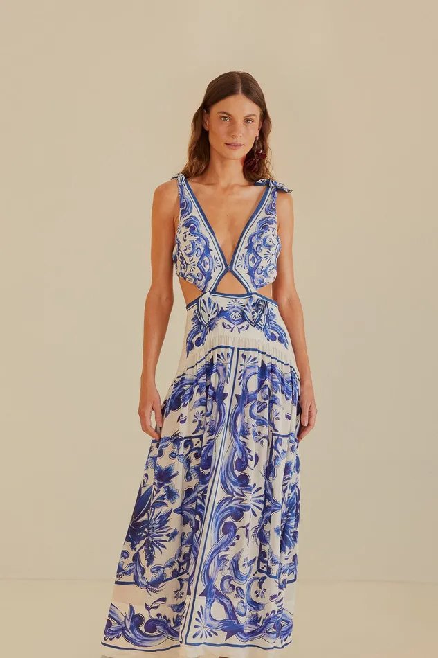 OffWhite Garden Tiles Maxi Dress Women Farm Rio Maxi Dresses