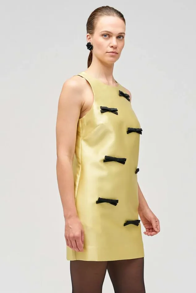 Oroton Dresses Bow Detail Shift Dress Lemon Zest 8211 Women