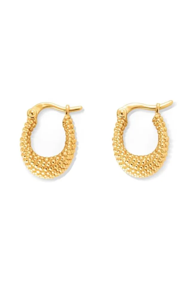 Oroton Earrings Caterina Textured Huggie 18k Gold 8211 Jewellery