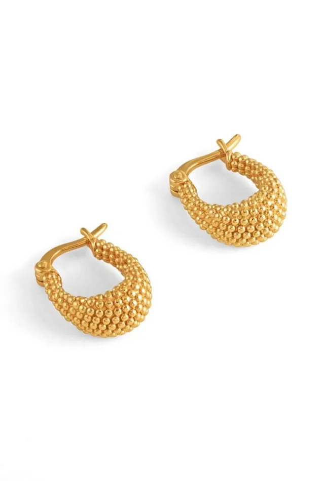 Oroton Earrings Caterina Textured Huggie 18k Gold 8211 Jewellery