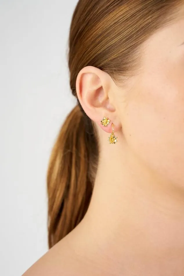 Oroton Earrings Daisy Hoops 18k Gold 8211 Jewellery