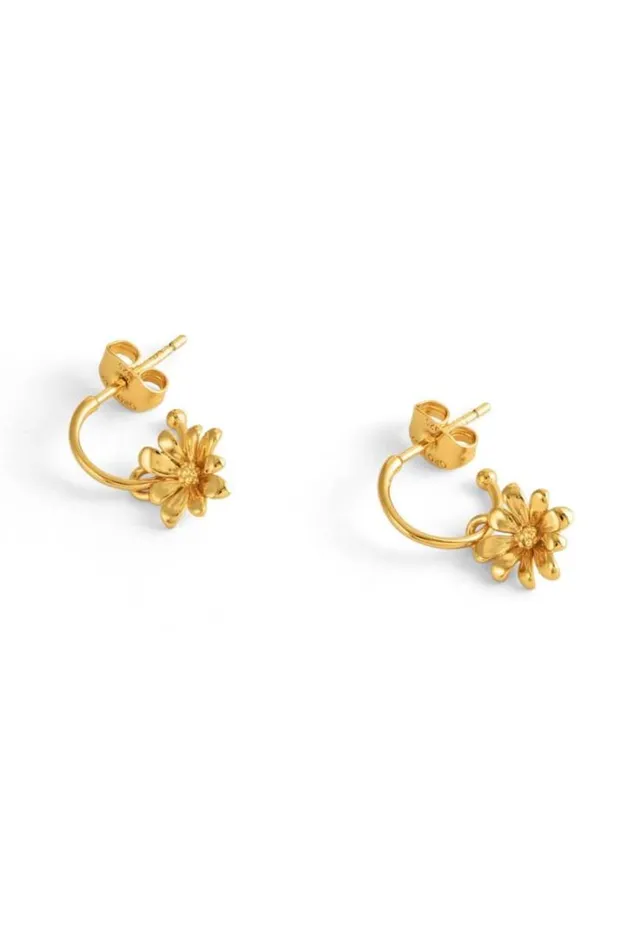 Oroton Earrings Daisy Hoops 18k Gold 8211 Jewellery