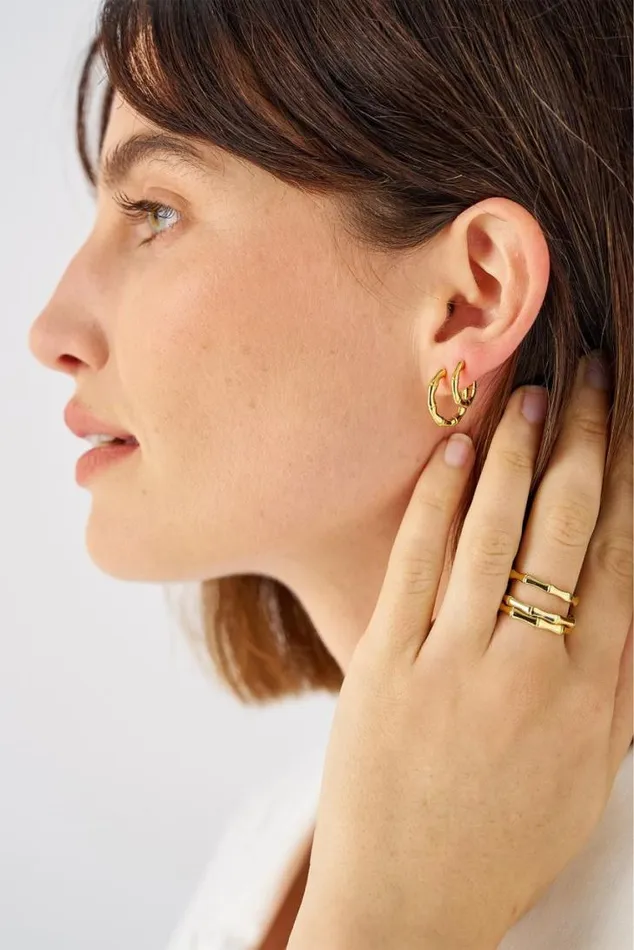 Oroton Earrings Fife Hoops 18k Gold 8211 Jewellery