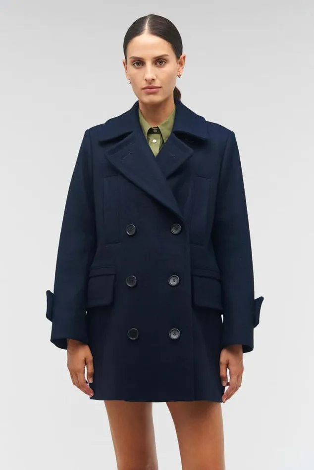 Oroton Jackets and Outerwear Double Breasted Pea Coat North Sea 8211 Women