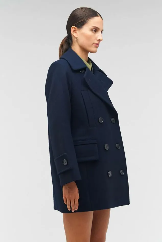 Oroton Jackets and Outerwear Double Breasted Pea Coat North Sea 8211 Women