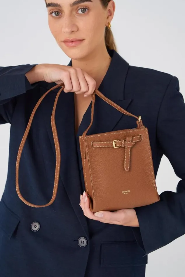 Oroton Mini Bags Margot Tiny Bucket Bag Whiskey 8211 Women