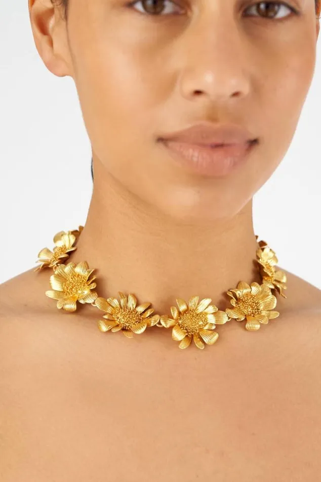 Oroton Necklaces Peony Necklace Worn Gold 8211 Jewellery