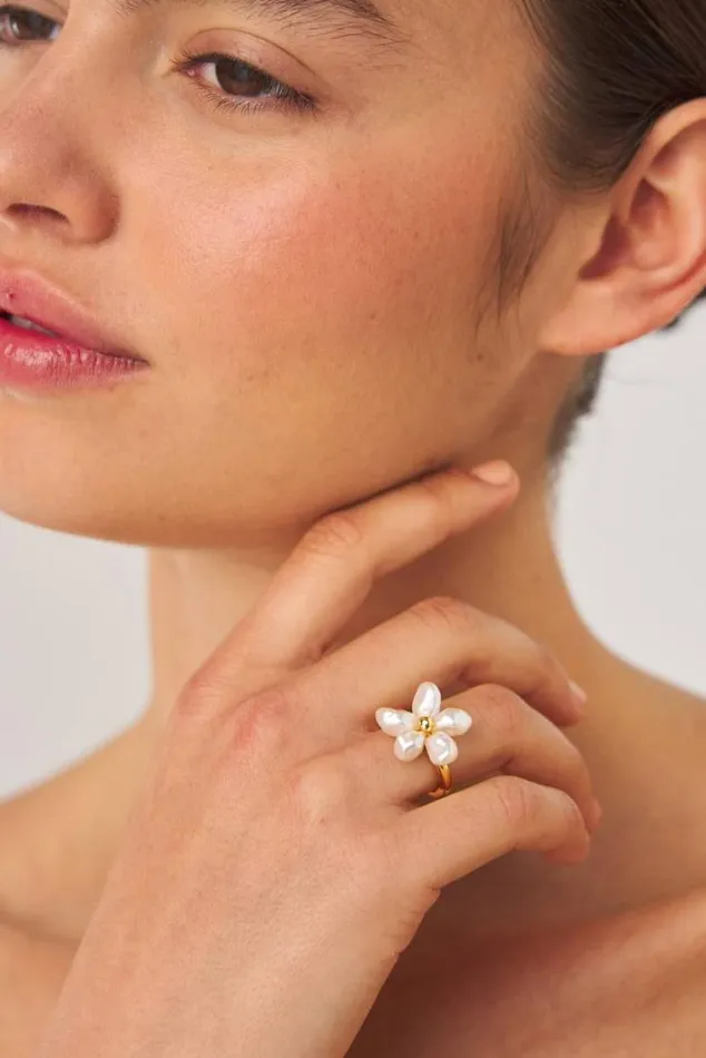 Oroton Rings Posy Ring Goldwhite 8211 Jewellery